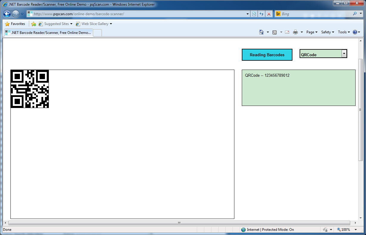 Online Demo: Read QR Code